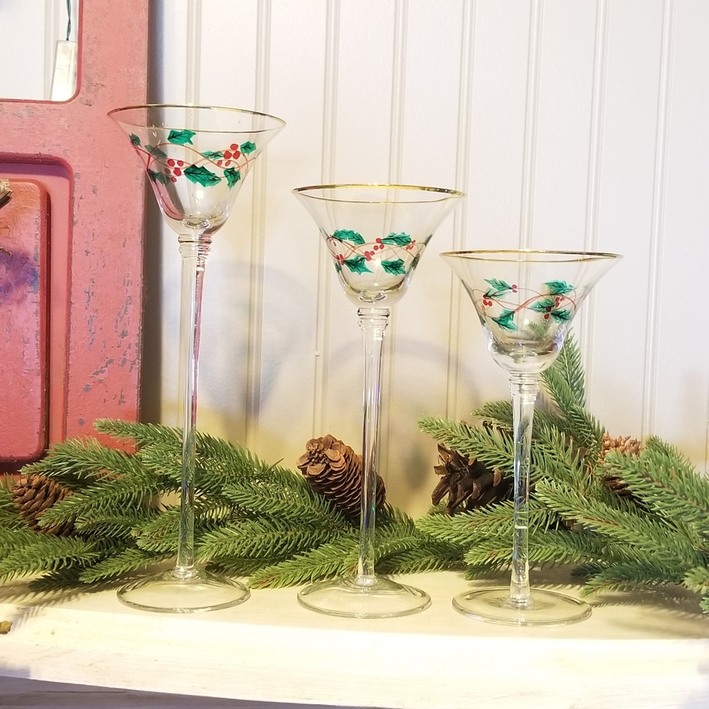 Holly Candleholders